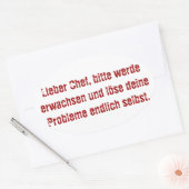 "Lieber Chef, bitte werde erwachsen..." Ovale Sticker (Envelop)