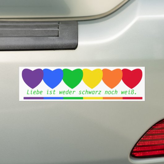 Liebesfarben Aufkleber Bumpersticker (Op auto)