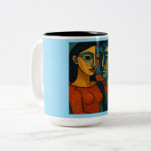 Liebesgeflüster Tweekleurige Koffiemok (Voorkant links)