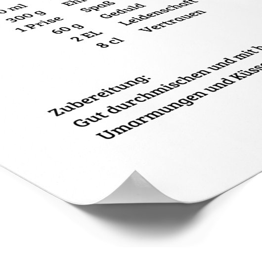 Liebesrezept Poster (Hoek)