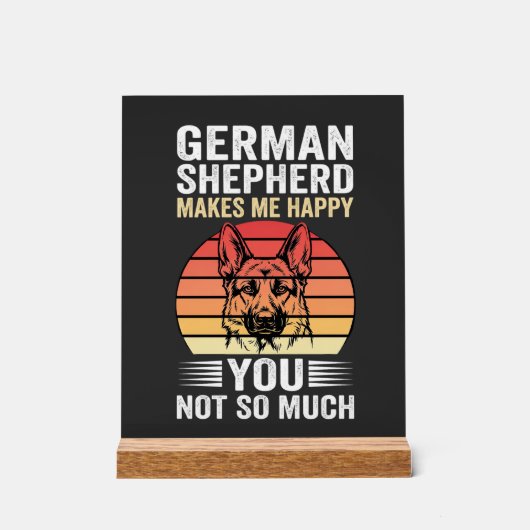 Liebhebber van Duitse Herdershond Funny Retro Acryl Bord (Voorkant)