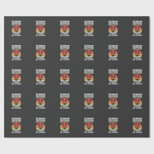 Liebhebber van Duitse Herdershond Funny Retro Cadeaupapier (Vlak)