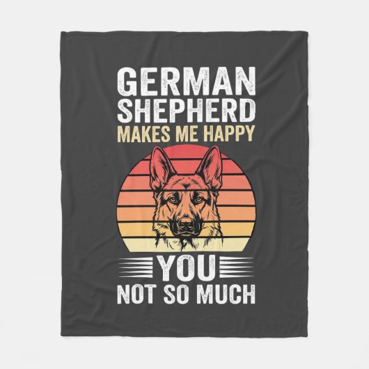 Liebhebber van Duitse Herdershond Funny Retro Fleece Deken (Voorkant)