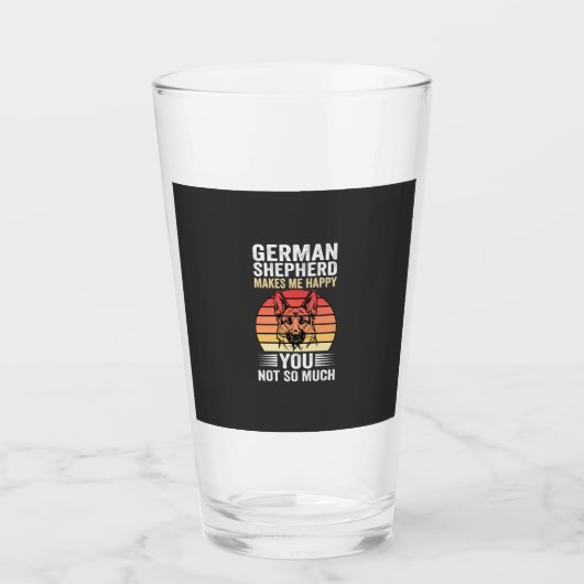 Liebhebber van Duitse Herdershond Funny Retro Glas (Voorkant)