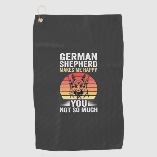 Liebhebber van Duitse Herdershond Funny Retro Golfhanddoek (Voorkant)