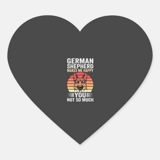 Liebhebber van Duitse Herdershond Funny Retro Hart Sticker (Voorkant)