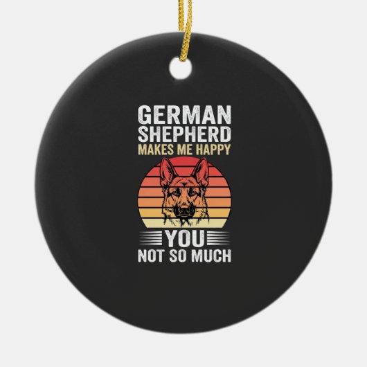 Liebhebber van Duitse Herdershond Funny Retro Keramisch Ornament (Voorkant)