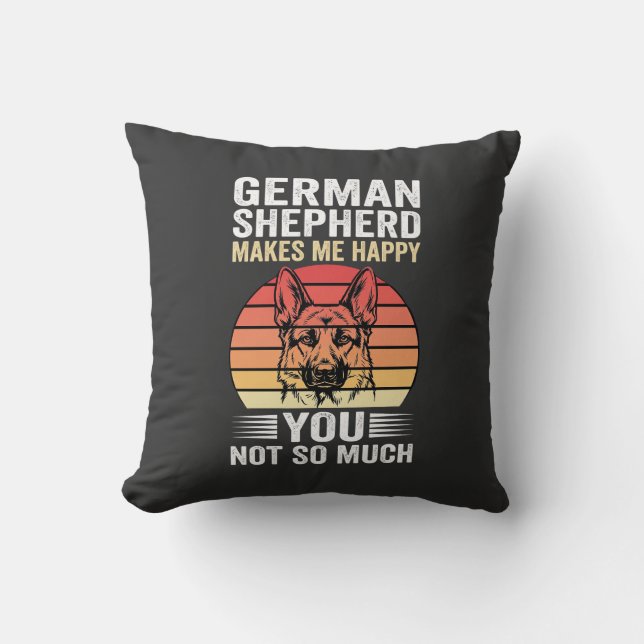 Liebhebber van Duitse Herdershond Funny Retro Kussen (Voorkant)