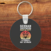 Liebhebber van Duitse Herdershond Funny Retro Sleutelhanger (Voorkant)