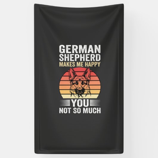 Liebhebber van Duitse Herdershond Funny Retro Spandoek (Verticaal)