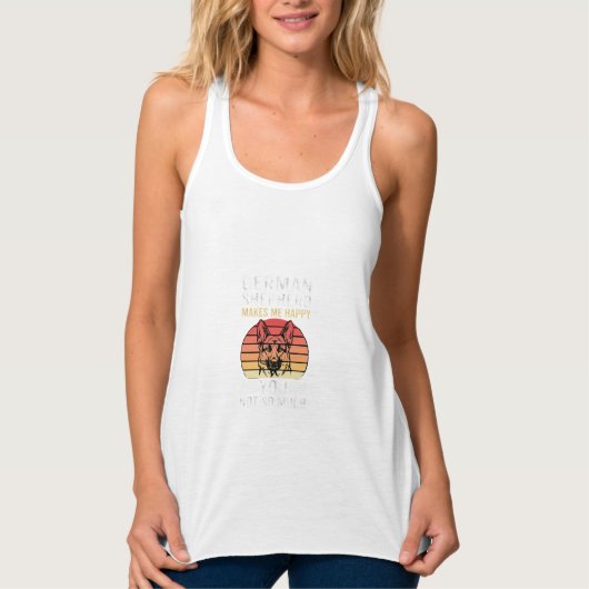 Liebhebber van Duitse Herdershond Funny Retro Tanktop (Voorkant)