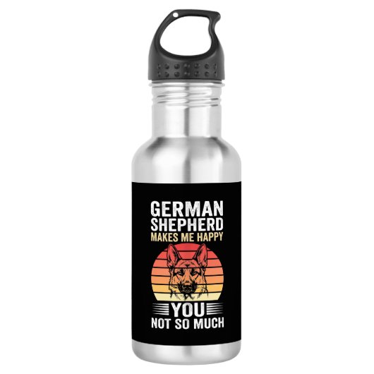 Liebhebber van Duitse Herdershond Funny Retro Waterfles (Voorkant)