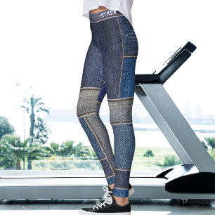 Liebhebber van huisdieren Kat Moeder Nep Denim Pat Leggings