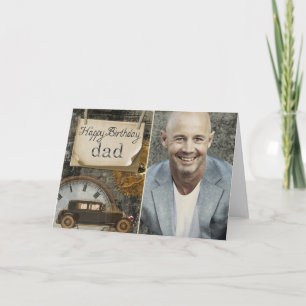 Liebhebber van oldtimers Gefeliciteerd papa foto Kaart