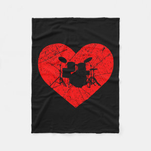 Liebhebber van vintage drums Hart Liefde Valentijn Fleece Deken