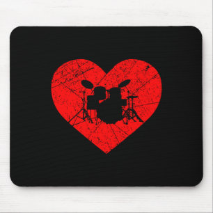 Liebhebber van vintage drums Hart Liefde Valentijn Muismat