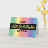 Liebird Regenboog Kaart (Verjaardag) (Gele Bloem)