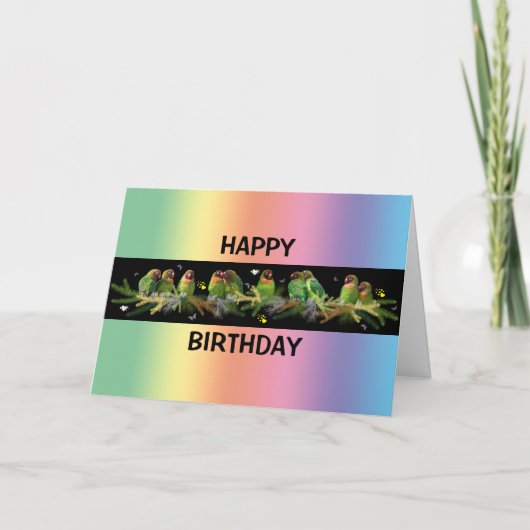 Liebird Regenboog Kaart (Verjaardag) (Voorkant)