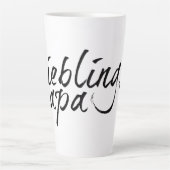 Lieblingspapa - schwarzer Schriftzug 00001 Latte Mok (Voorkant)