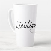 Lieblingspapa - schwarzer Schriftzug 00001 Latte Mok (Linkerhoek)