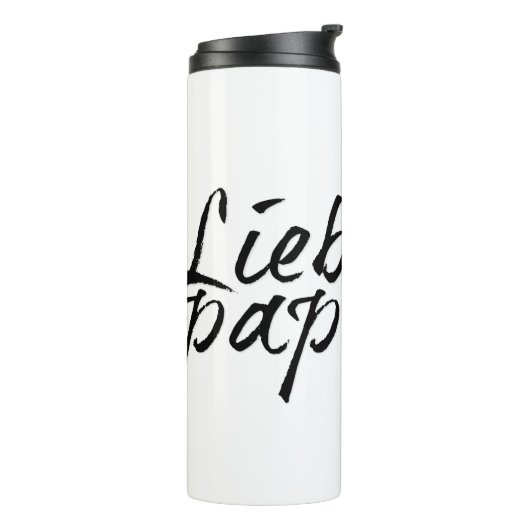 Lieblingspapa - schwarzer Schriftzug 00001 Thermosbeker (Gedraaid links)