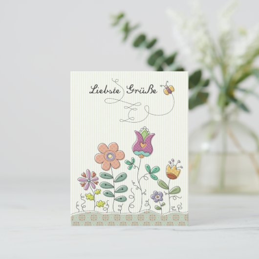 Liebste Grüße Briefkaart (Staand voorkant)