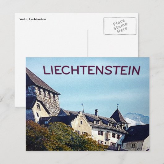 liechtenstein castle briefkaart (Voorkant / Achterkant)