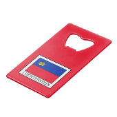 Liechtenstein Creditkaart Flessenopener (Voorkant Gekanteld)