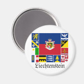 Liechtenstein en zijn gemeente Flags Magneet (Voorkant / Achterkant)