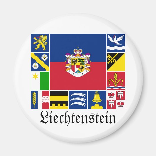 Liechtenstein en zijn gemeente Flags Magneet (Voorkant)