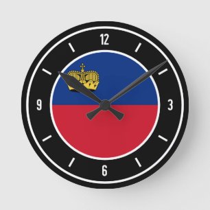 Liechtenstein Flag Elegant Ronde Klok