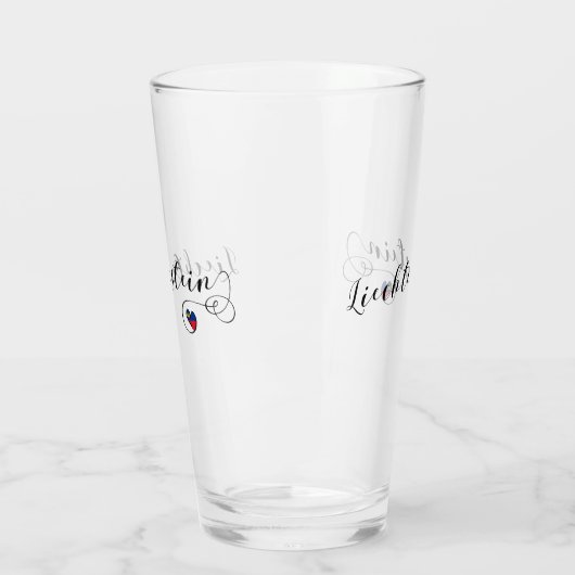 Liechtenstein Flag Heart Glas (Links)