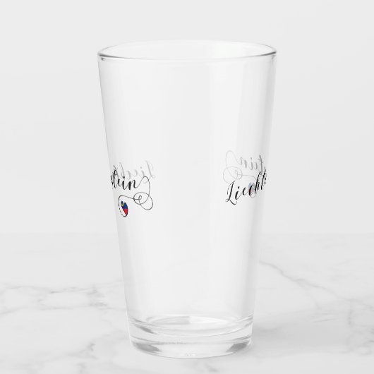 Liechtenstein Flag Heart Glas (Rechts)