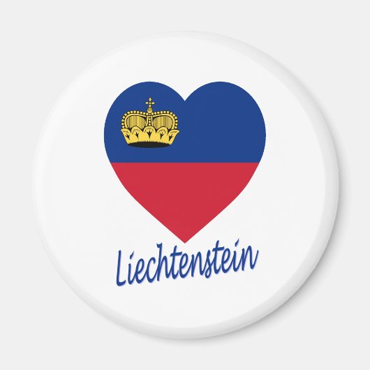 Liechtenstein Flag Heart Magneet (Voorkant)