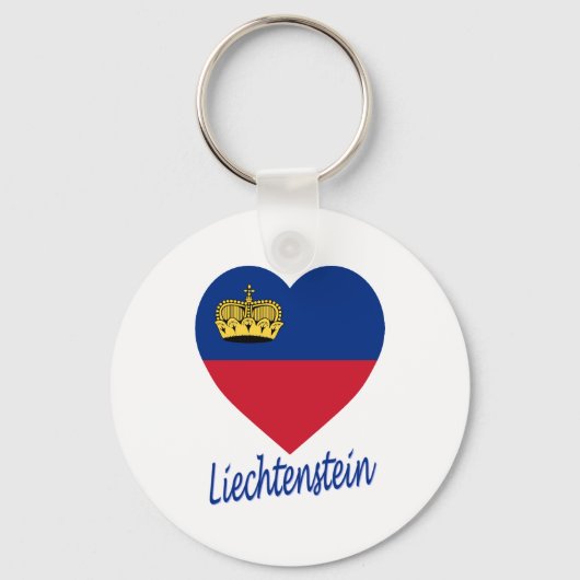 Liechtenstein Flag Heart Sleutelhanger (Voorkant)