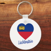Liechtenstein Flag Heart Sleutelhanger (Voorkant)