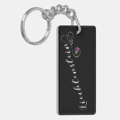 Liechtenstein Flag Heart Sleutelhanger (Voorkant Links)
