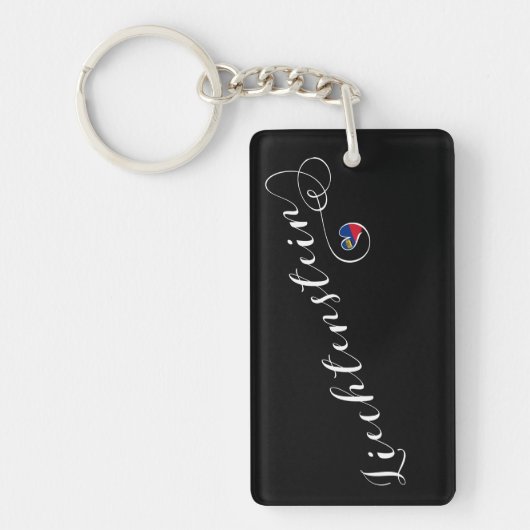 Liechtenstein Flag Heart Sleutelhanger (Voorkant)