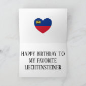 Liechtenstein Flag Patriotic Birthday Kaart (Binnen)