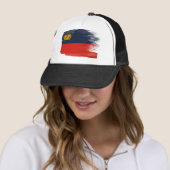 Liechtenstein Flag Trucker Hat Pet (In situ)