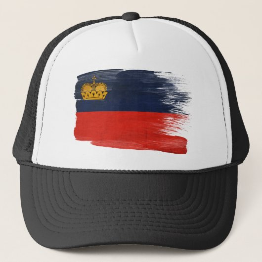 Liechtenstein Flag Trucker Hat Pet (Voorkant)