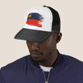 Liechtenstein Flag Trucker Hat Pet (In situ)