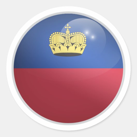 Liechtenstein Glossy Circle-vlag Ronde Sticker (Voorkant)