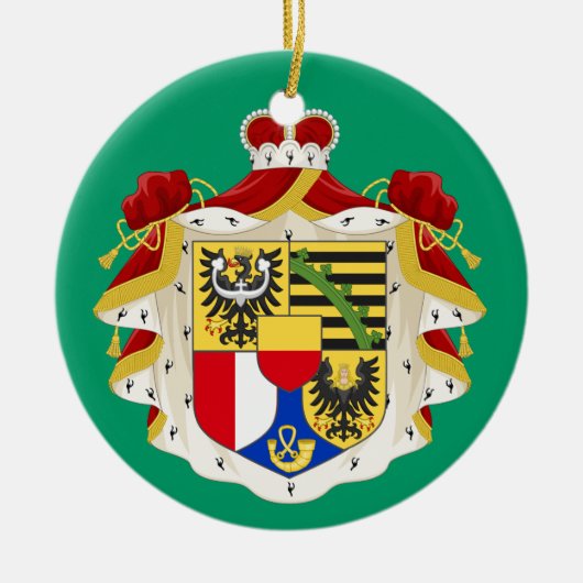 Liechtenstein* kerstversiering keramisch ornament (Voorkant)