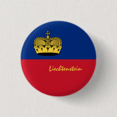 Liechtenstein-knop, patriottische Liechtenstein-vl Ronde Button 3,2 Cm (Voorkant)