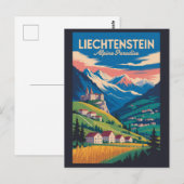 Liechtenstein Landscape Illustration Travel Art Briefkaart (Voorkant / Achterkant)