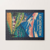 Liechtenstein Landscape Illustration Travel Art Legpuzzel (Horizontaal)