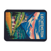 Liechtenstein Landscape Illustration Travel Art Magneet (Horizontaal)
