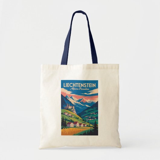 Liechtenstein Landscape Illustration Travel Art Tote Bag (Voorkant)