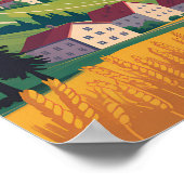 Liechtenstein Landschapsillustratie Reis Kunst Poster (Hoek)